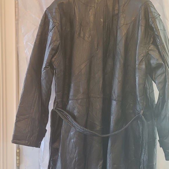 Italian Stone Design I Full Length Leather Coat (NWOT) - Picture 4 of 6